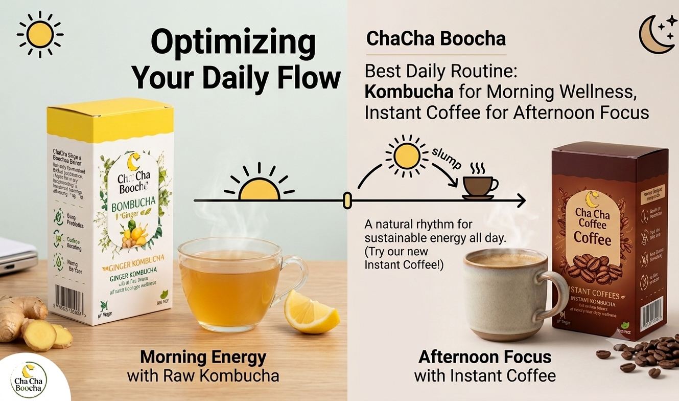Best Daily Routine: Kombucha in the Morning, Instant Coffee in the Afternoon blog cover image