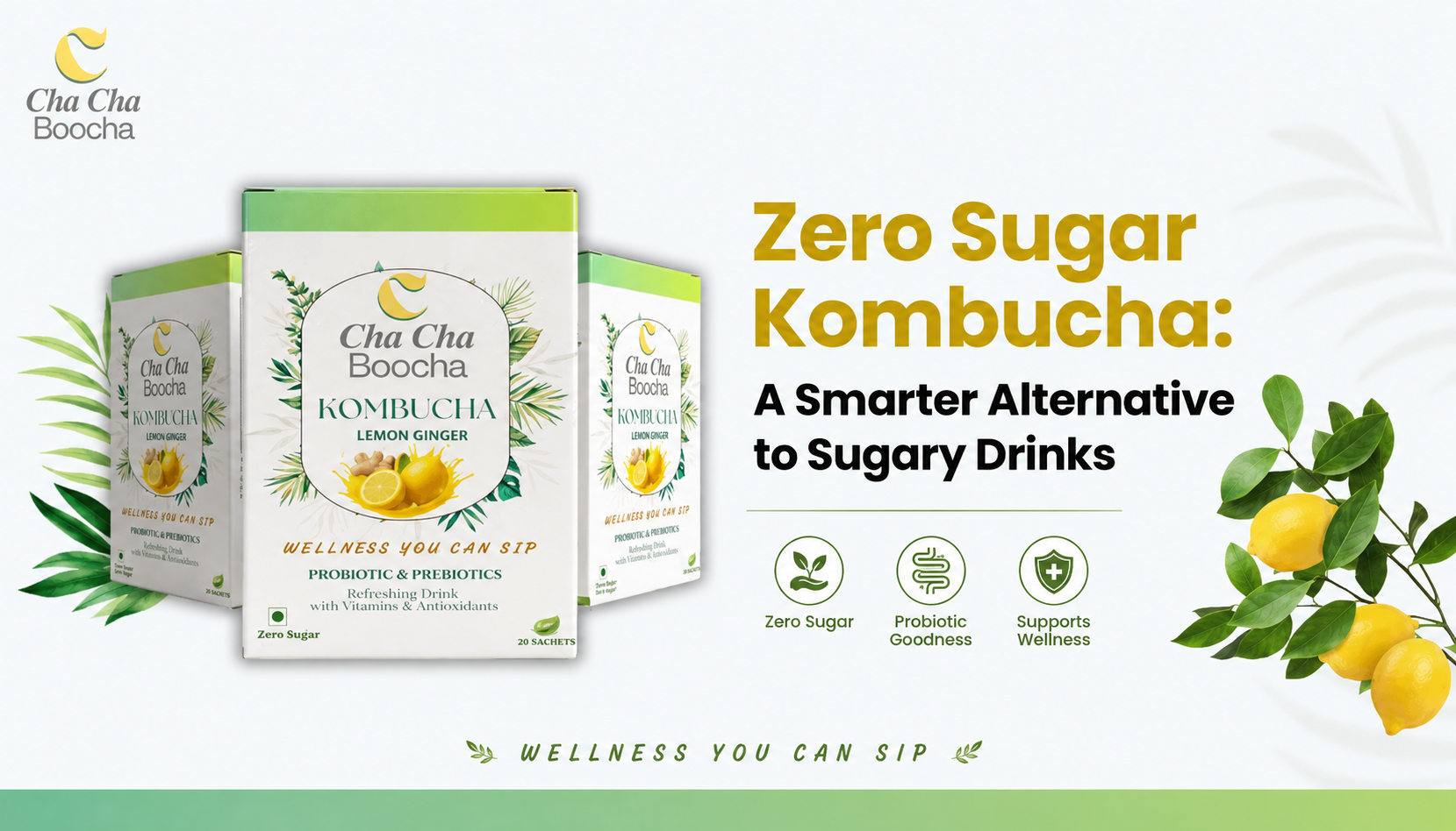 Zero Sugar Kombucha: A Smarter Alternative to Sugary Drinks blog cover image